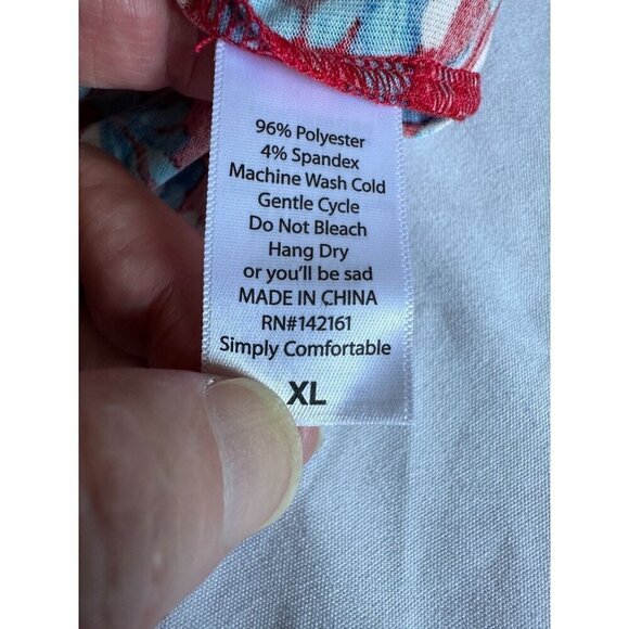 Lularoe Dress Women's Sz XL 'Julia' Red Floral Geometric Dress Short Sleeve NEW - Picture 9 of 12